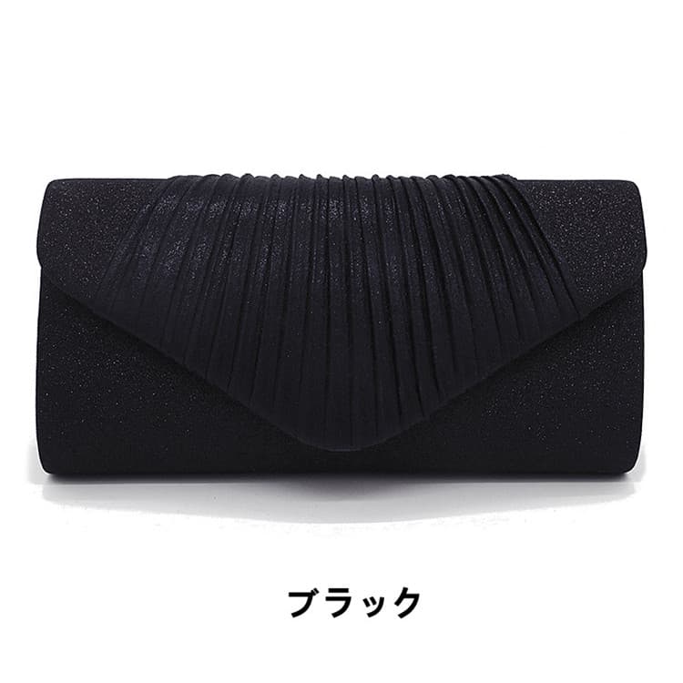 サテン プリーツ クラッチバッグ 女性用 上品 二つ折り