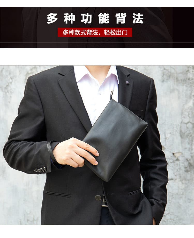 クラッチバッグ 本革仕様タッセル付きビジネスクラッチバッグ